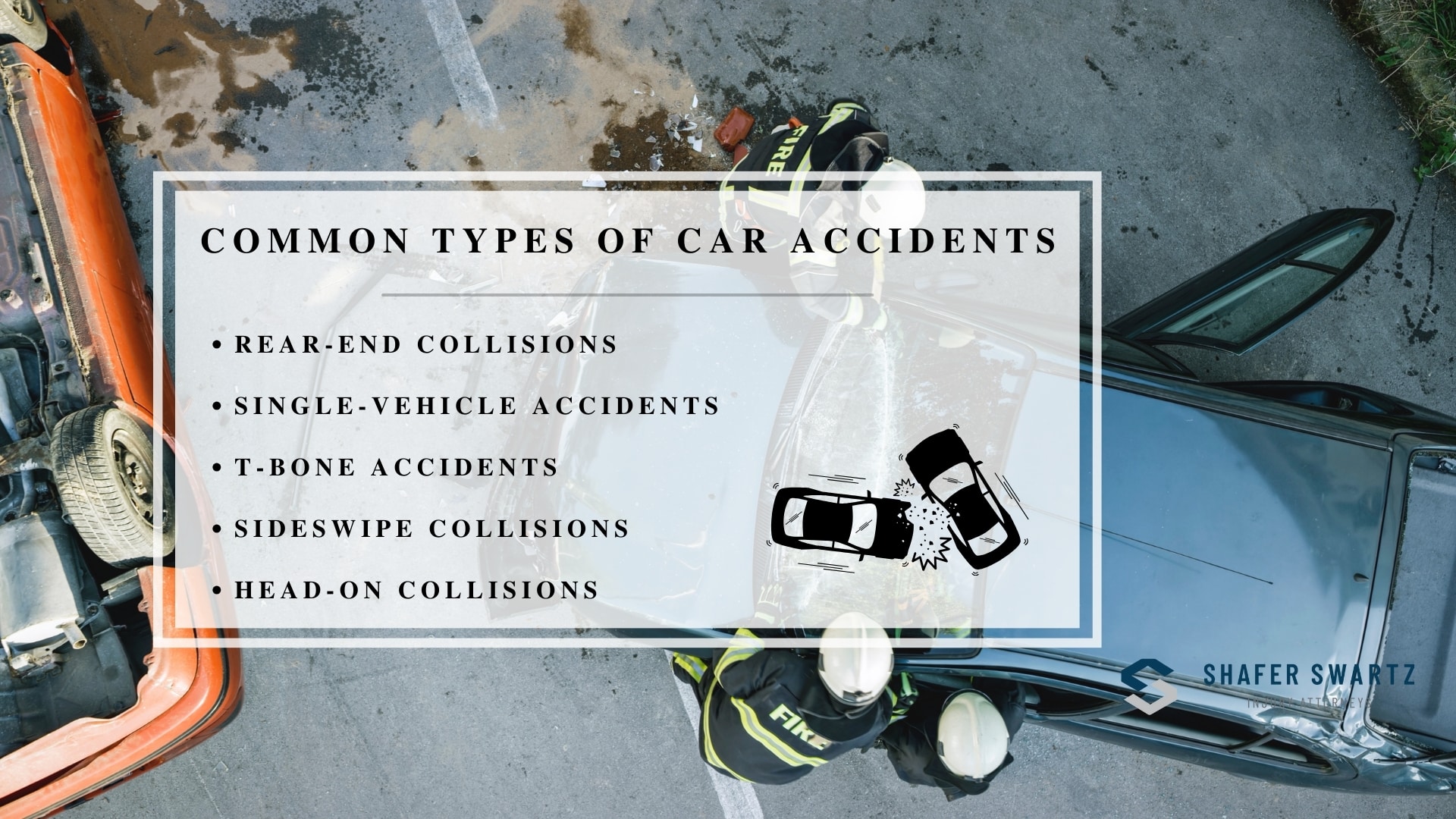 Infographic image of common types of car accidents