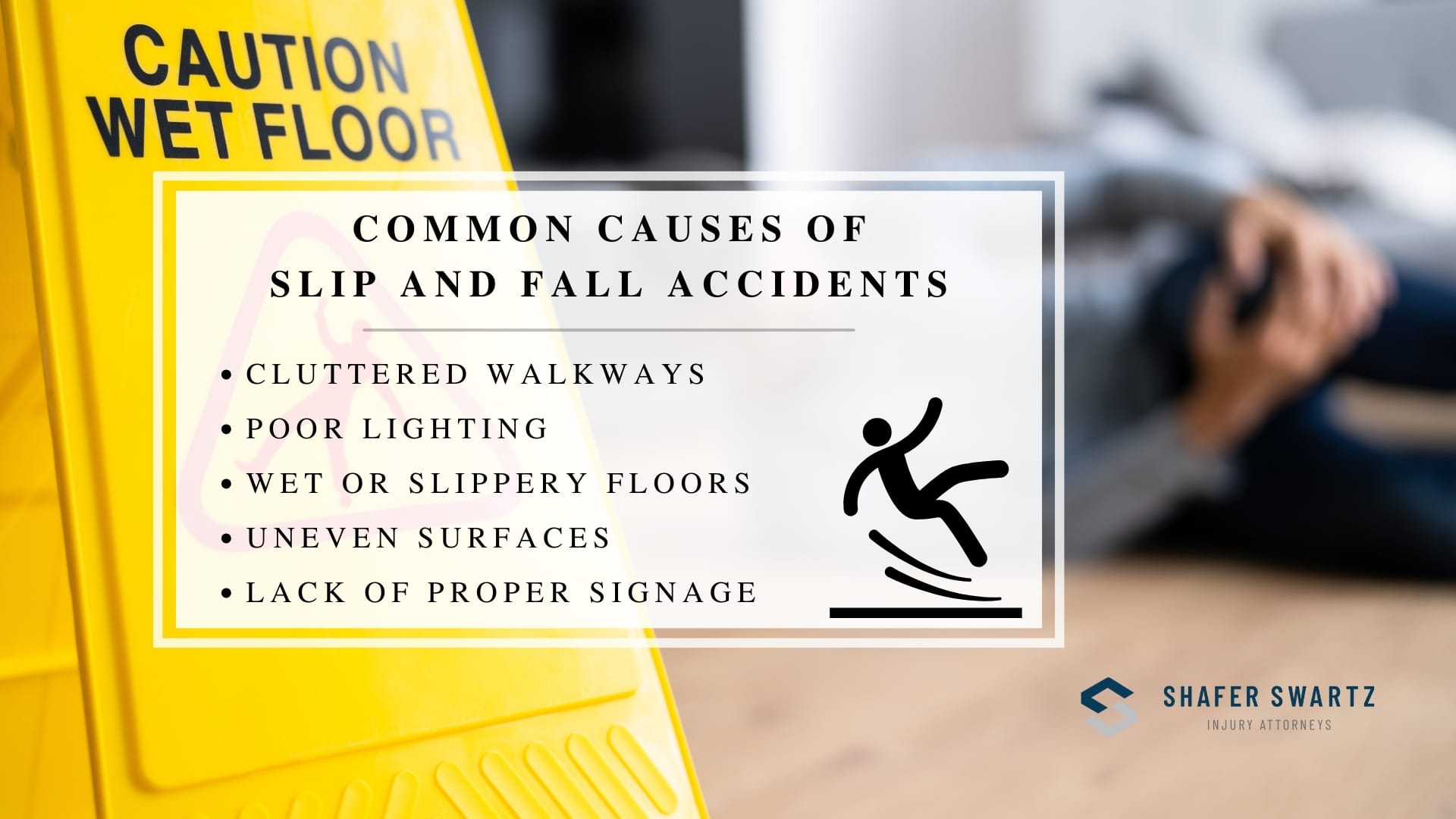 Infographic image of common causes of slip and fall accidents