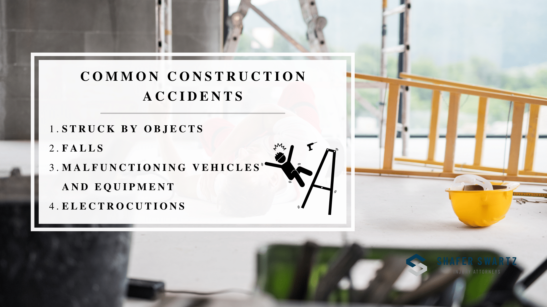 Infographic image of common construction accidents