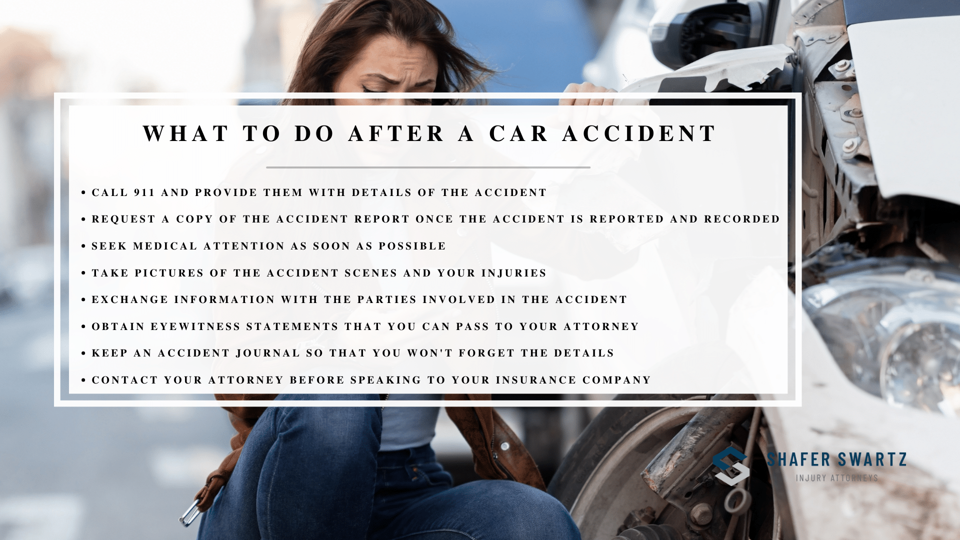 Infographic image of what to do after a car accident