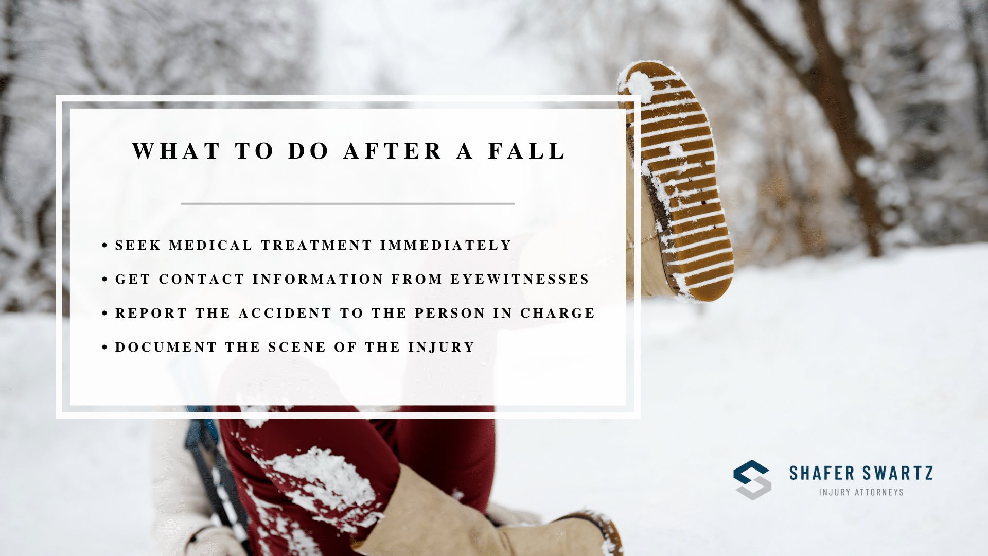 Infographic image of what to do after a fall
