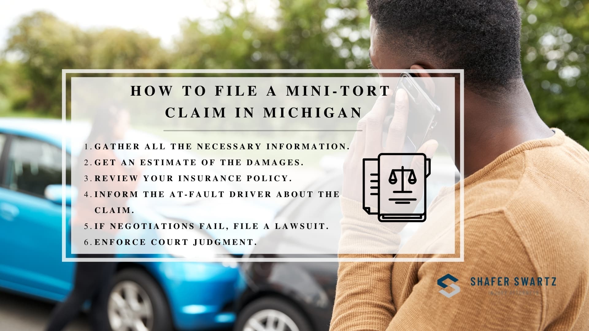 Infographic image of how to file a mini-tort claim in michigan