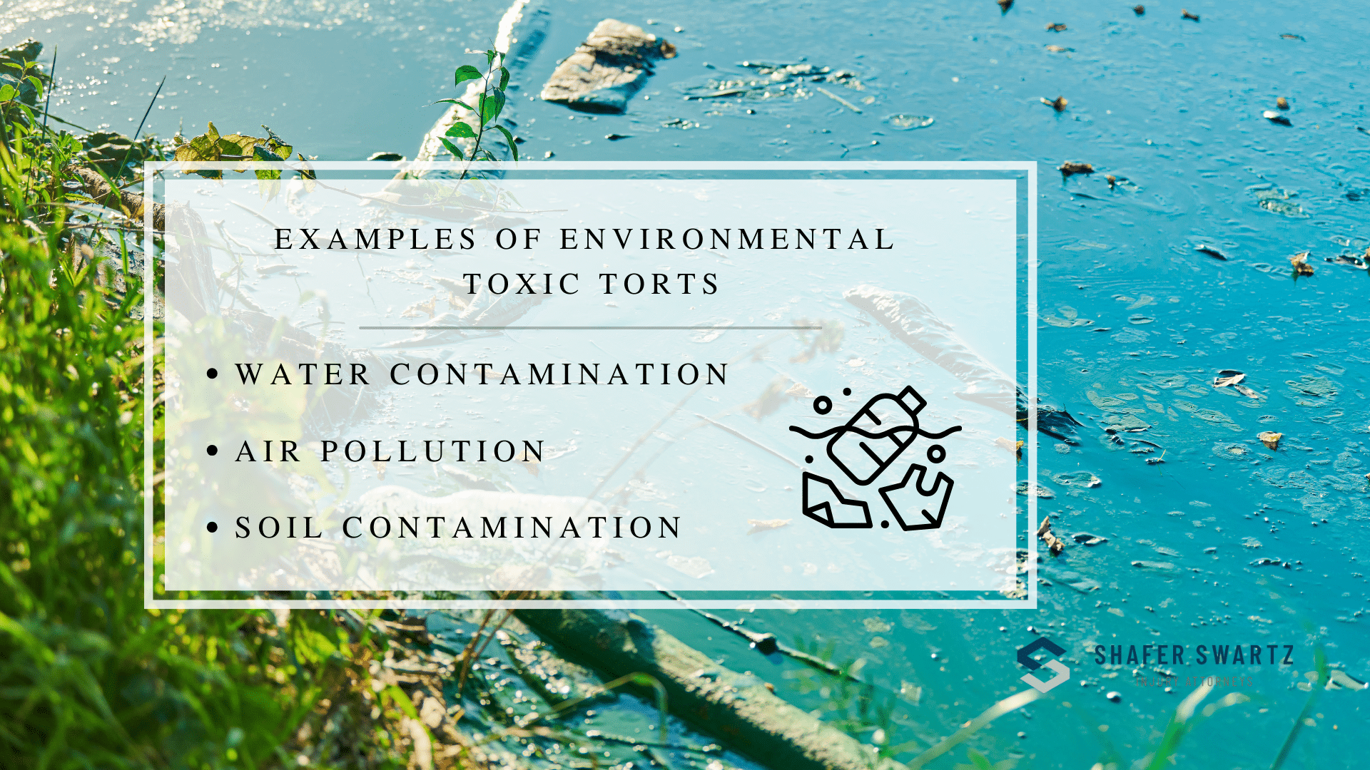 Infographic image of examples of environmental toxic torts