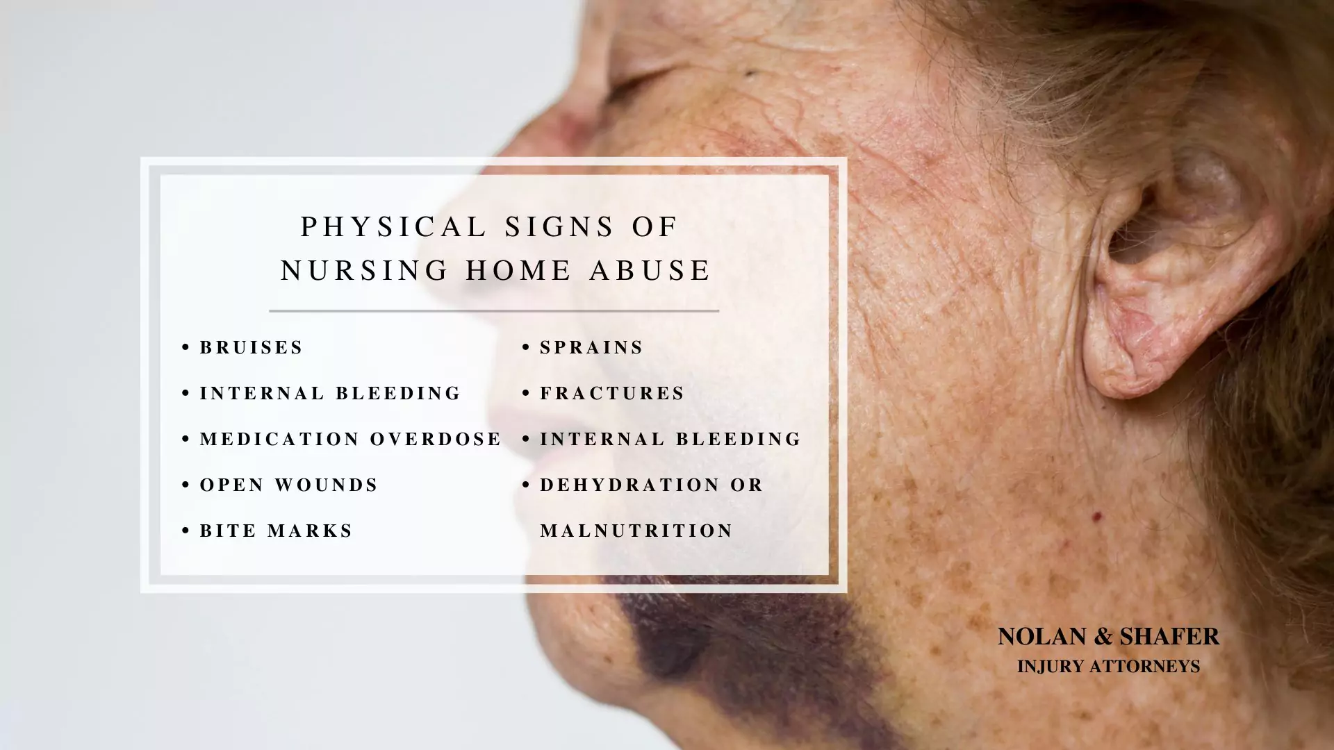 Infographic image of physical signs of nursing home abuse