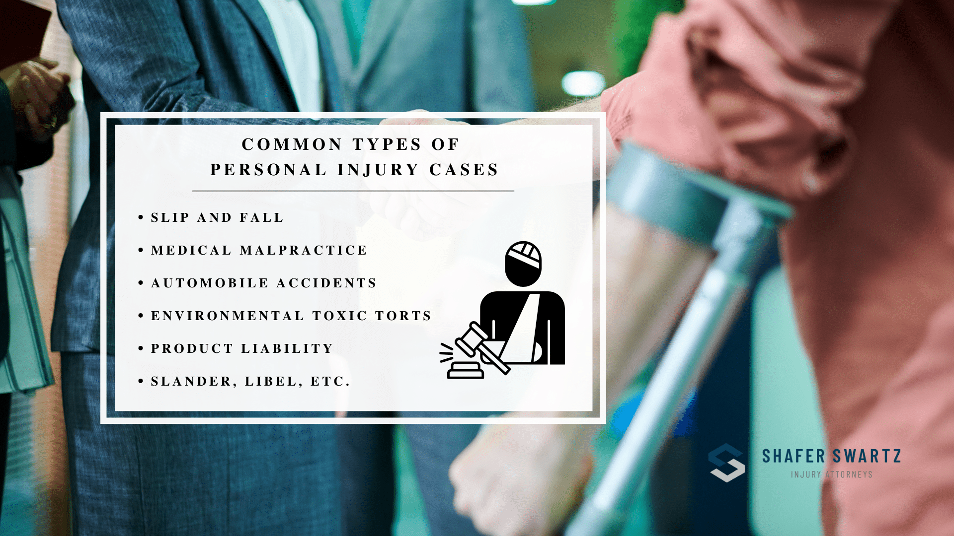 Infographic image of common types of personal injury cases