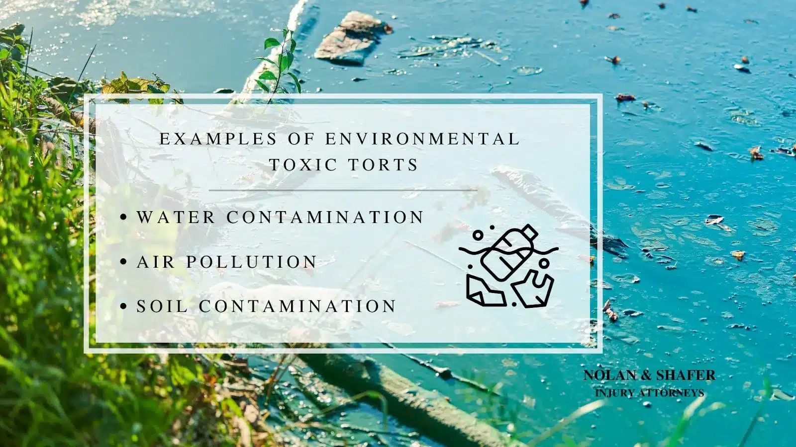 Infographic image of examples of environmental toxic torts