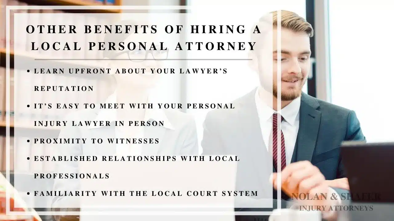 Infographic of the other benefits of hiring a local personal attorney