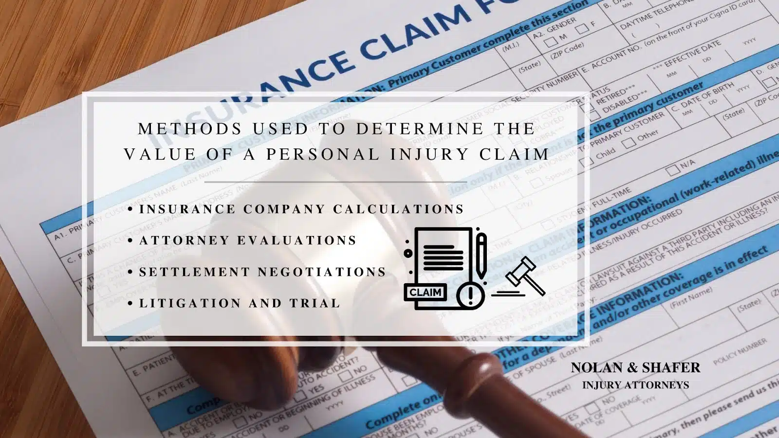 Infographic image of methods used to determine the value of a personal injury claim