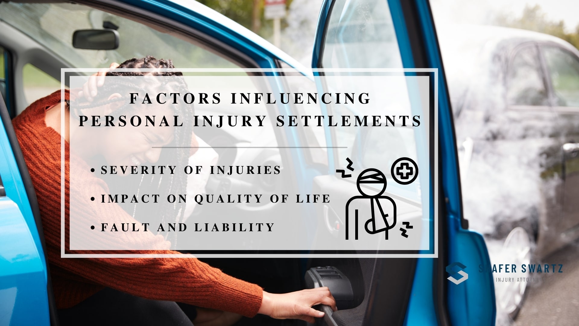 Infographic image of factors influencing personal injury settlements 