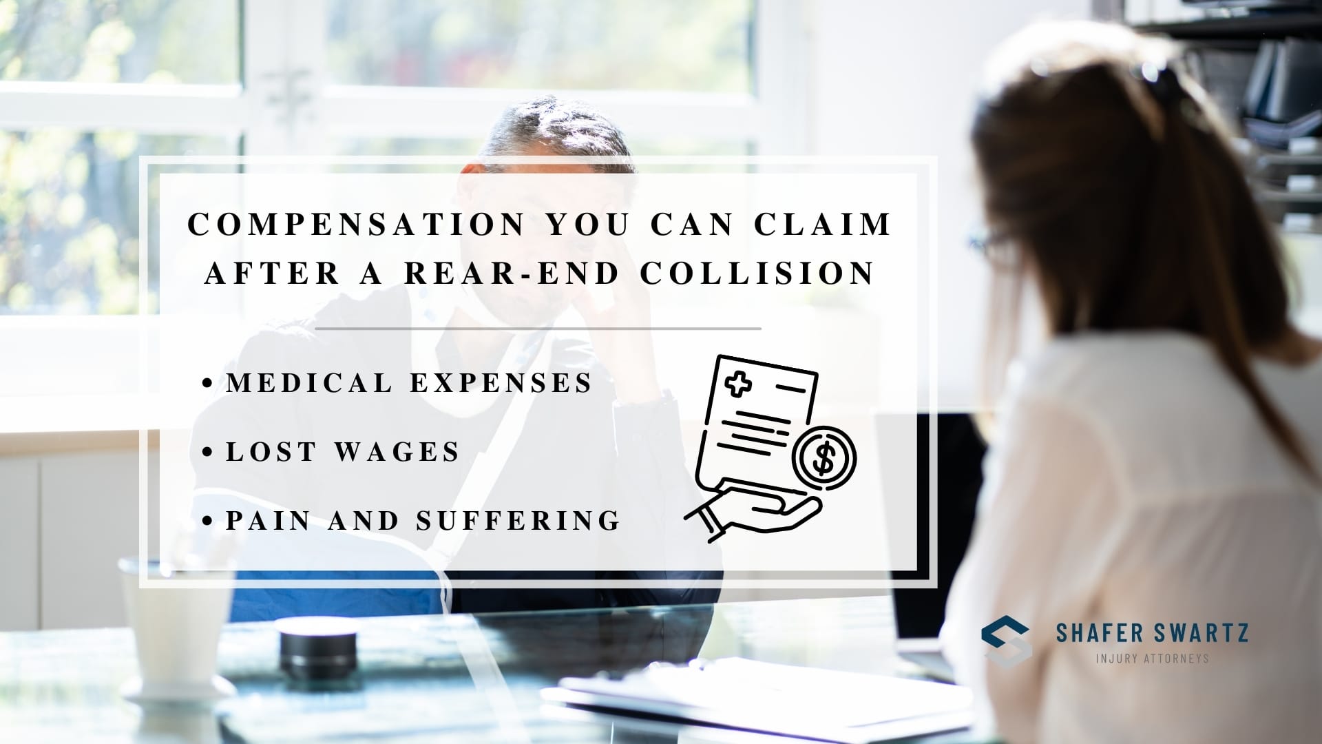 Infographic image of compensation you can claim after a rear-end collision