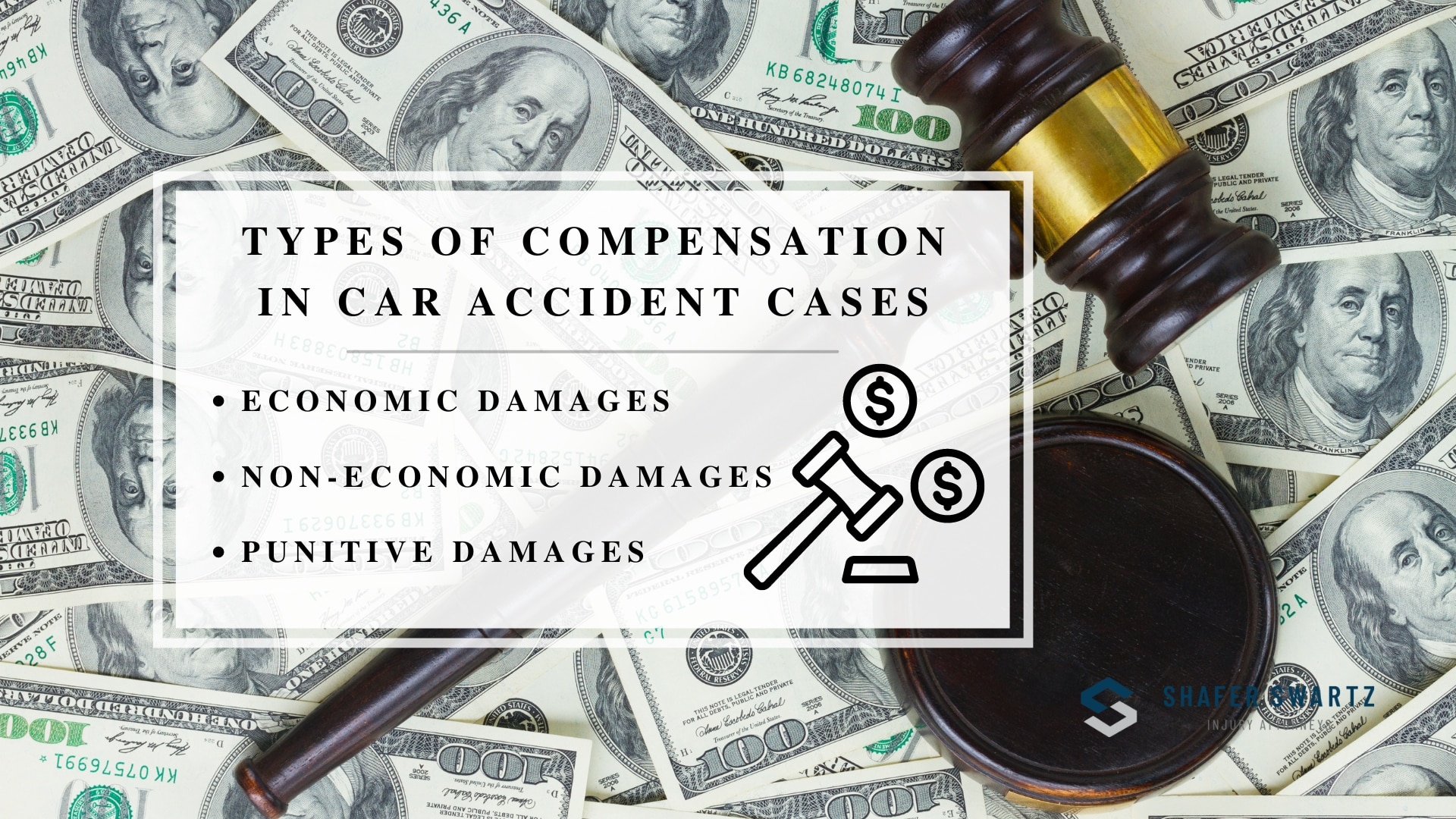 Infographic image of types of compensation in car accident cases