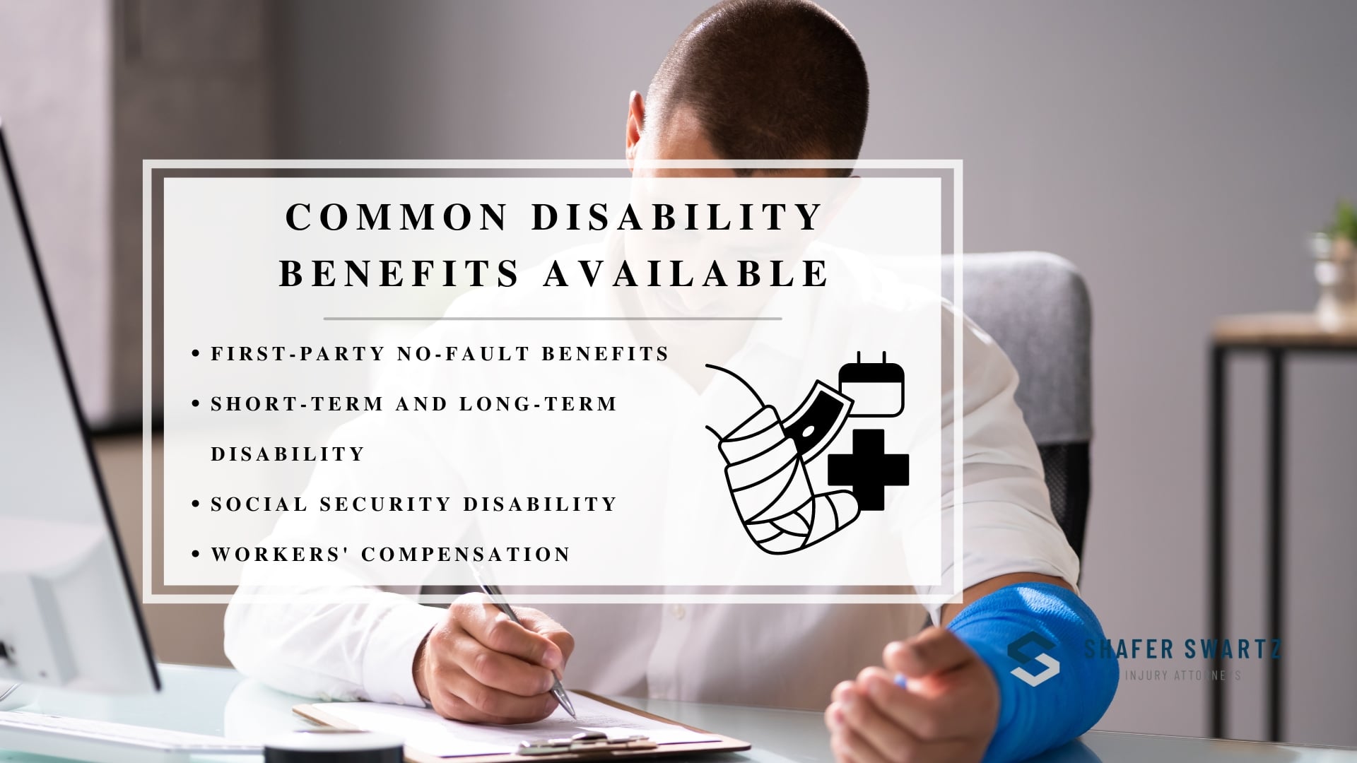 Infographic image of common disability benefits available