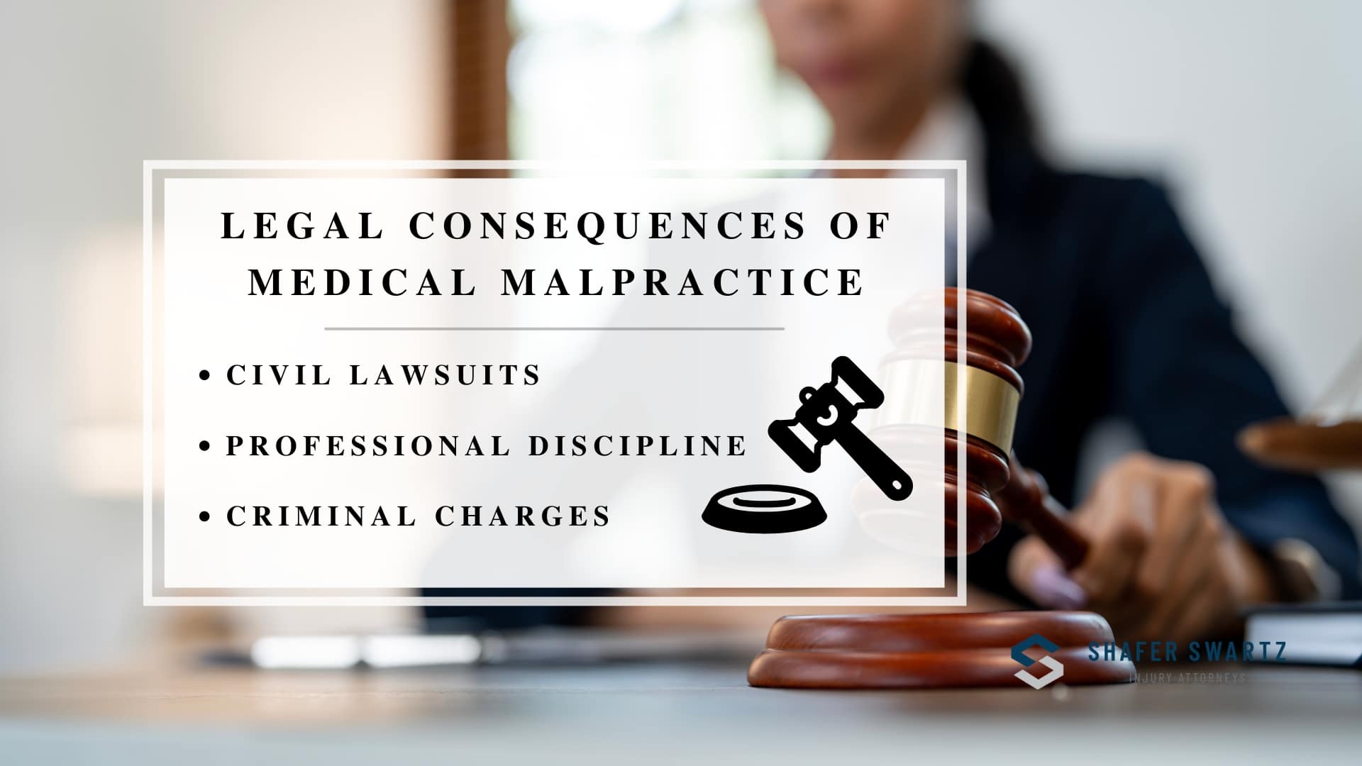 Infographic image of legal consequences of medical malpractice