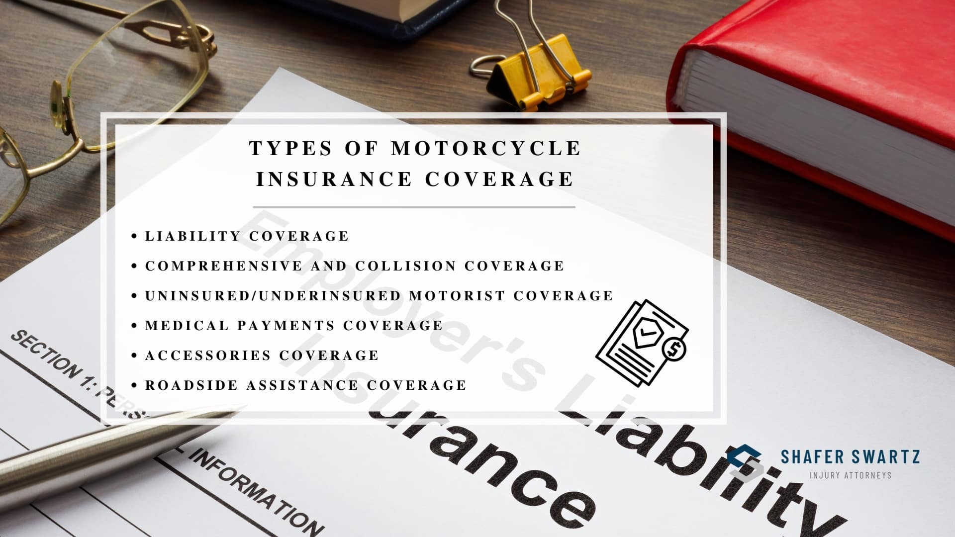 Infographic image of types of motorcycle insurance coverage