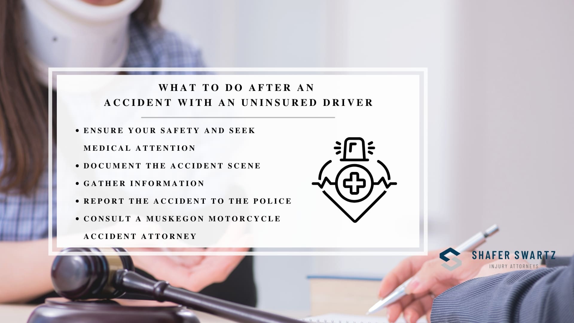 Infographic image of what to do after an accident with an uninsured driver