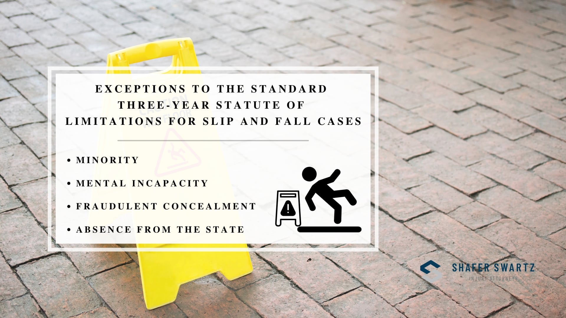 Infographic image of exceptions to the standard three-year statute of limitations for slip and fall cases