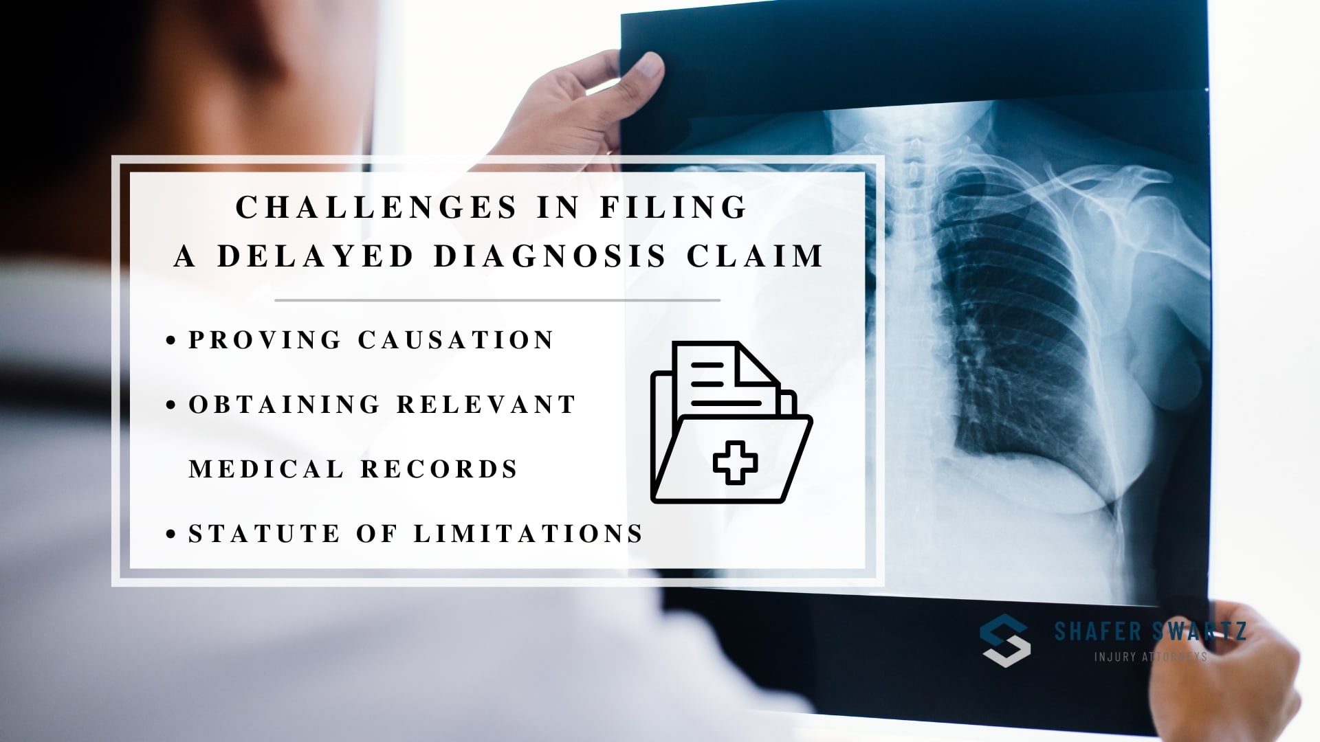 Infographic image of challenges in filing a delayed diagnosis claim