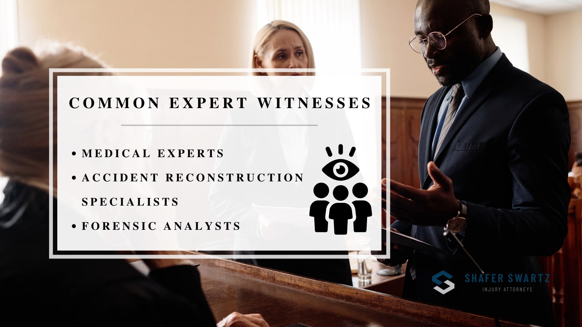 Infographic image of common expert witnesses