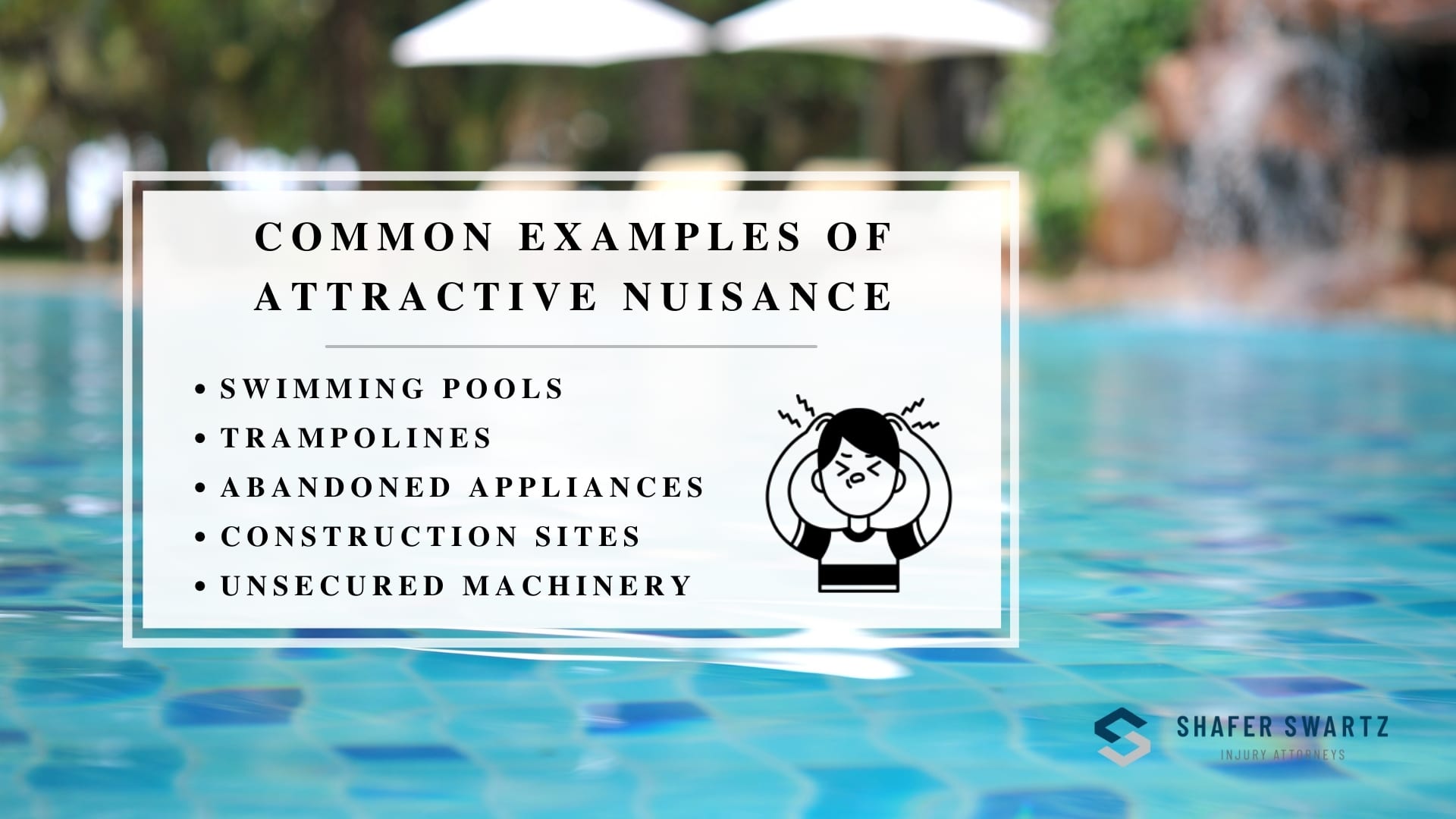 Infographic image of common examples of attractive nuisance