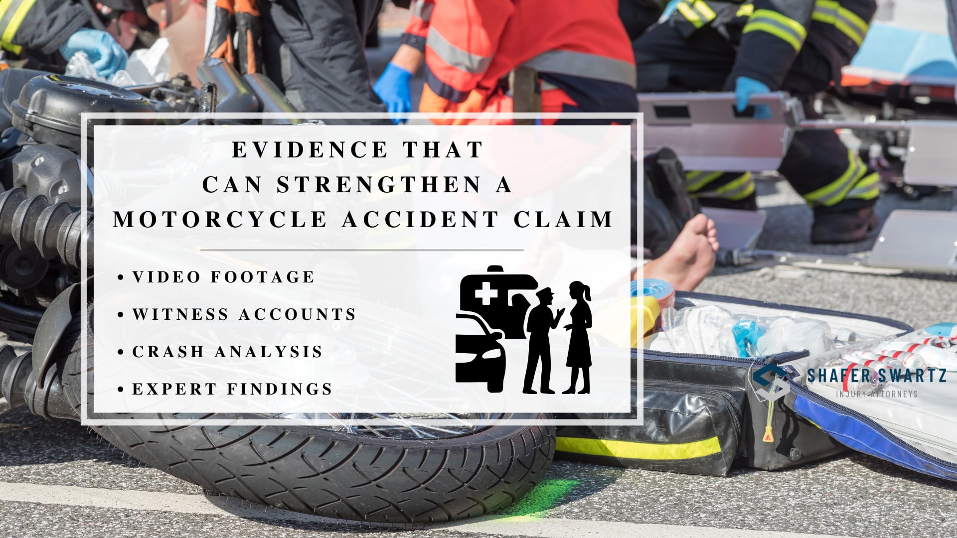 Infographic image of evidence that can strengthen a motorcycle accident claim
